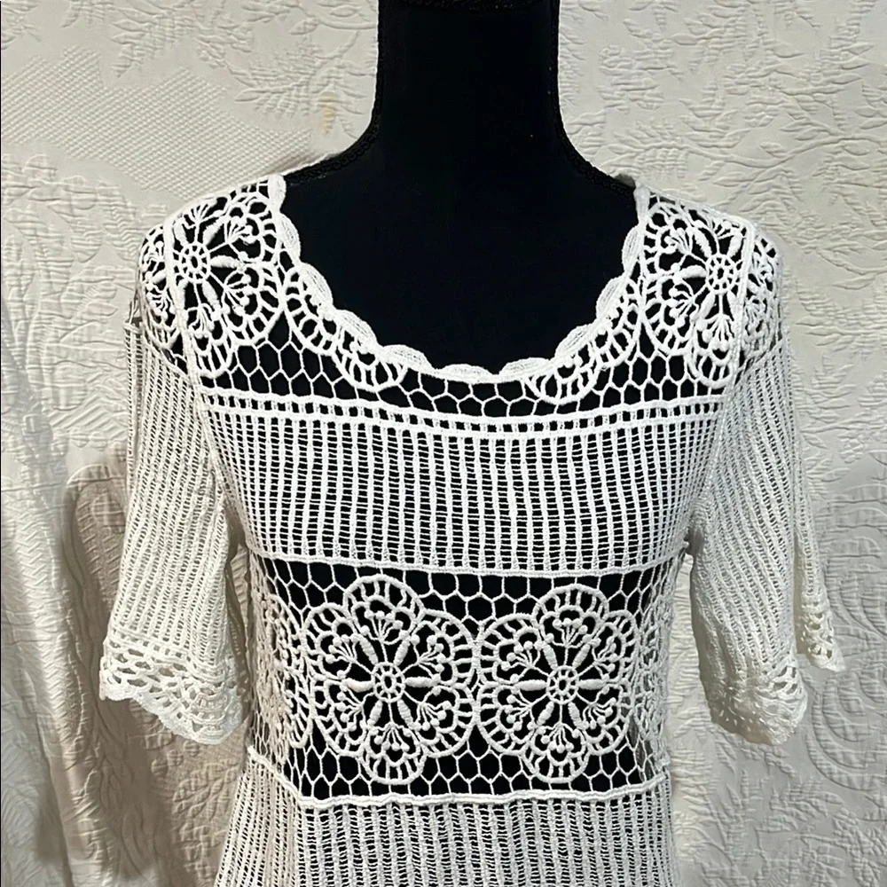 Anthropologie James Coviello Janice Crocheted Top,‎ size small